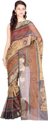 

Chandrakala Self Design Banarasi Cotton Saree(Multicolor), Black