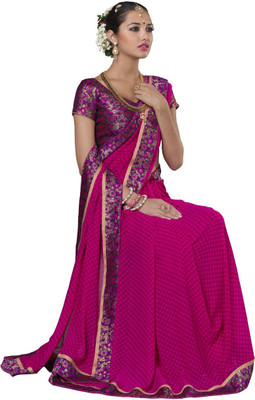 

Lovelylook Embroidered Fashion Georgette Saree(Pink)