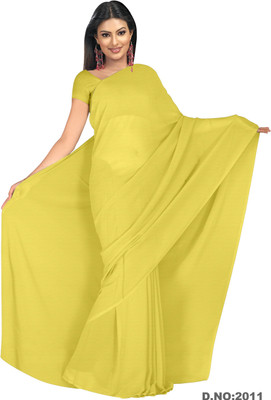 

Vardan Prints Plain Bollywood Chiffon Saree(Yellow)