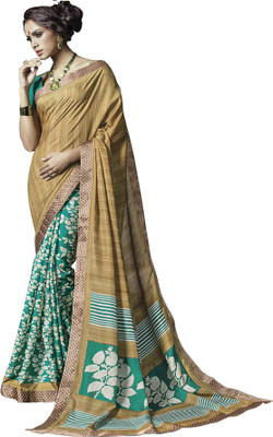 

Bhavi Printed Fashion Art Silk Saree(Green)