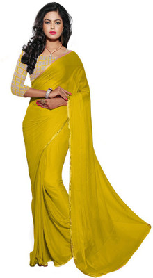 

Parisha Solid Daily Wear Chiffon Saree(Yellow)