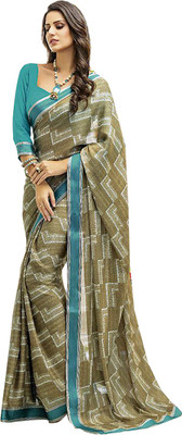 

Ishin Printed Fashion Georgette Saree(Grey), Gray