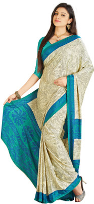 

Khushali Printed Fashion Crepe Saree(Beige, Green, Blue), Blue;cream;green