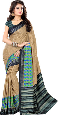 

Kanheyas Printed Fashion Handloom Art Silk Saree(Beige)