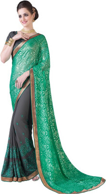 

Manthan Embroidered Daily Wear Georgette Saree(Green, Grey)