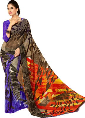 

Ewows Printed Fashion Chiffon Saree(Brown)