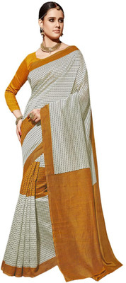 

JTInternational Printed Bollywood Art Silk Saree(Beige), Beige;brown