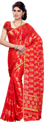 

Mimosa Paisley Kanjivaram Chiffon Saree(Red), Strawberry