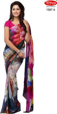 

Hi-Choice Printed Daily Wear Georgette Saree(Multicolor), Black