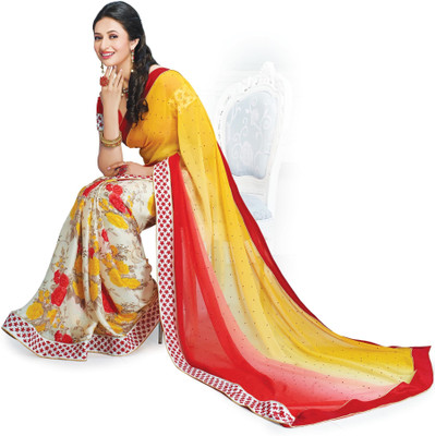

Ridham Sarees Floral Print Fashion Georgette Saree(Multicolor)