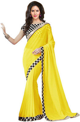 

Asha Fashion Solid Bollywood Georgette Saree(Yellow)