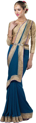 

Lovelylook Embroidered Fashion Georgette Saree(Green), Teal