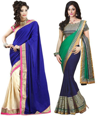 

Stylezone Self Design Fashion Chiffon Saree(Pack of 2, Multicolor)