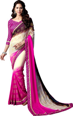 

Jiya Self Design, Printed Fashion Georgette Saree(Beige, Pink, Brown), Beige;brown;pink