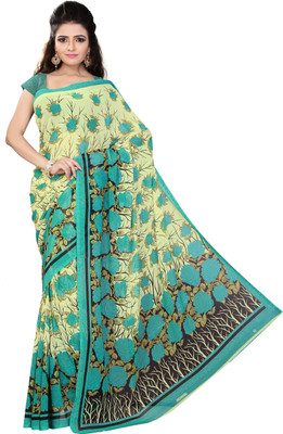 

Khushali Self Design, Printed Fashion Georgette Saree(Beige, Light Blue)