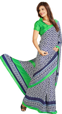 

Khoobee Printed Fashion Crepe Saree(Blue, Green)