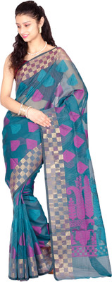 

Chandrakala Self Design Banarasi Cotton Saree(Multicolor), Blue