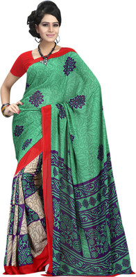 

Saara Floral Print Daily Wear Georgette Saree(Red)