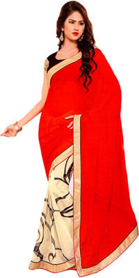 

Vardan Prints Printed Fashion Chiffon Saree(Red, Beige), Beige;red