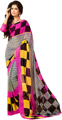 

Jiya Self Design, Printed Fashion Georgette Saree(Pink, Black, Grey, Yellow), Black;grey;pink;yellow