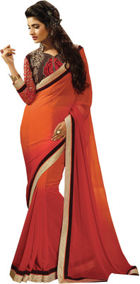 

Parisha Embroidered Fashion Georgette Saree(Orange)
