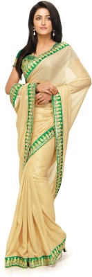 

Indianbeauty Self Design, Embroidered Bollywood Georgette Saree(Beige)