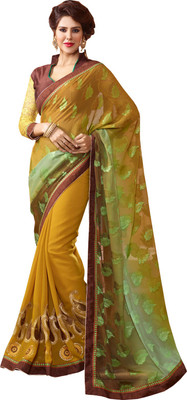 

Lovelylook Embroidered Fashion Georgette Saree(Multicolor), Yellow & green