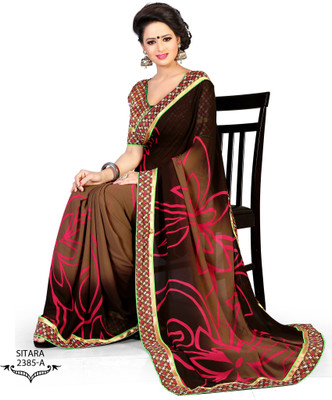

Indianbeauty Self Design Bollywood Pure Georgette Saree(Brown), Coffee color