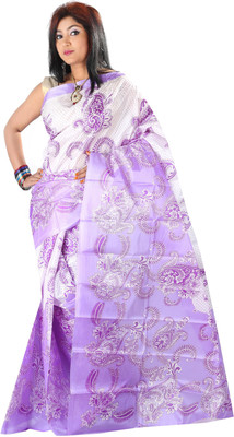 

Anushree Saree Self Design Fashion Satin Saree(Multicolor), White