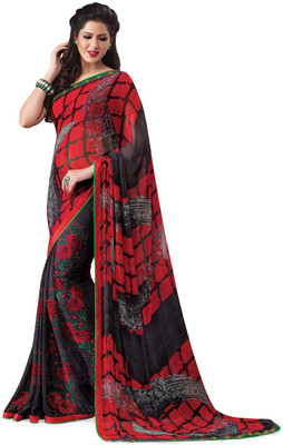 

Ridham Sarees Printed Daily Wear Handloom Georgette Saree(Multicolor)