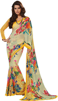 

Party Wear Dresses Printed Fashion Pure Chiffon Saree(Multicolor), Multicolor473