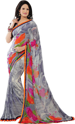 

Saara Printed Fashion Georgette Saree(Grey)