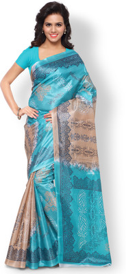

Indrani Printed Bollywood Art Silk Saree(Beige, Blue), Maroon