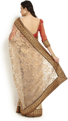 

Soch Self Design Fashion Tissue Saree(Brown), Bronze