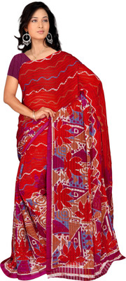 

Jiya Self Design, Printed Fashion Georgette Saree(Orange, Multicolor), Multicolor;orange