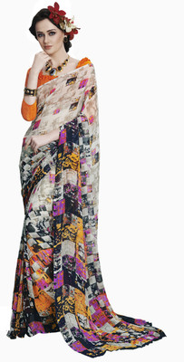 

Jiya Self Design, Printed Fashion Georgette Saree(Beige, Pink, Blue, Multicolor), Beige;blue;multicolor;pink
