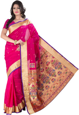

Ishin Woven Kanjivaram Art Silk Saree(Pink)