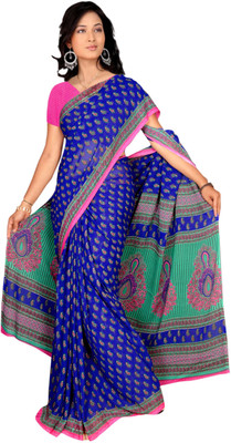 

Vardan Prints Printed Bollywood Georgette Saree(Blue), Blue;green