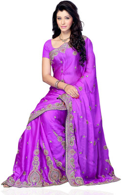 

JTInternational Geometric Print Fashion Georgette Saree(Red)