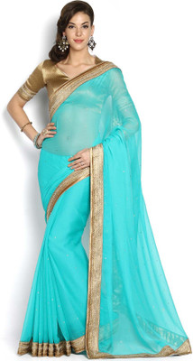 

Soch Embroidered Fashion Georgette Saree(Green), Teal