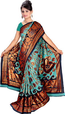 

Vardan Prints Printed Bollywood Georgette Saree(Blue, Brown)