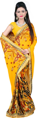 

Jiya Self Design, Embroidered Fashion Georgette Saree(Yellow, Multicolor), Multicolor;yellow