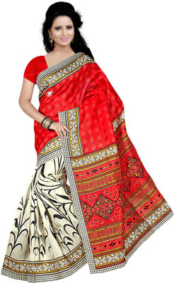 

Stylish Girls Printed Fashion Cotton Saree(Red)