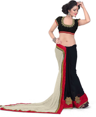 

Indian Wear Online Embroidered Fashion Georgette Saree(Red)
