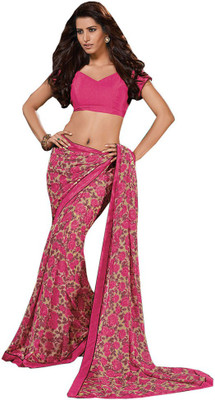 

Indian Wear Online Printed Fashion Pure Chiffon Saree(Multicolor), Multicolor480