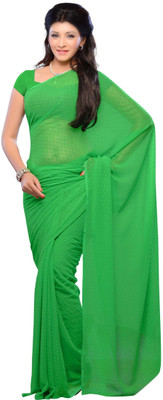 

JTInternational Solid Fashion Jacquard Saree(Green)
