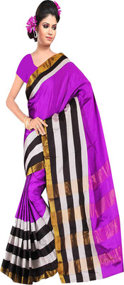 

Sanju Sarees Solid Fashion Art Silk Saree(Purple)