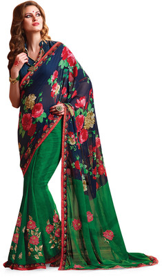 

Ridham Sarees Floral Print Fashion Georgette Saree(Multicolor)