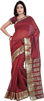 

Weavedeal Solid Banarasi Chanderi Saree(Maroon)