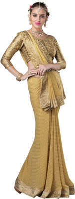 

Parisha Embroidered Fashion Georgette Saree(Pack of 2, Beige)